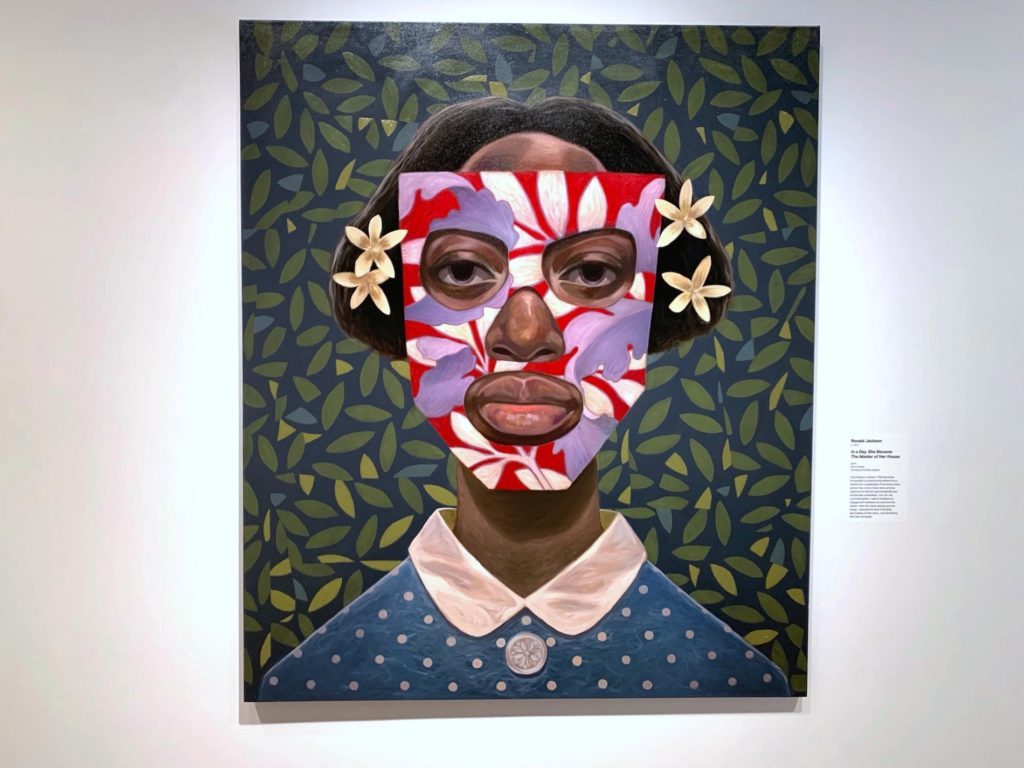 Ronald Jackson, In a Day, She Became The Master of Her House, 2019, oil on canvas, 65 in. × 55 in. × 1 3/4 in. (165.1 × 139.7 × 4.4 cm), courtesy of Ronald Jackson.
