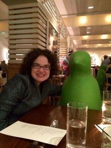 Amy Torbert and friend, taking a break from research at The Hive in 21c Musuem Hotel.