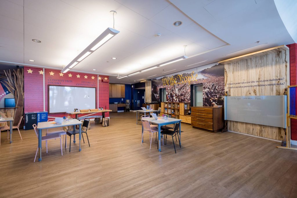 the studio at crystal bridges decorated with stars, wallpapers, and customized layouts for the 