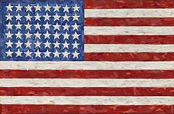 United States flag with 50 stars and 13 red and white stripes.