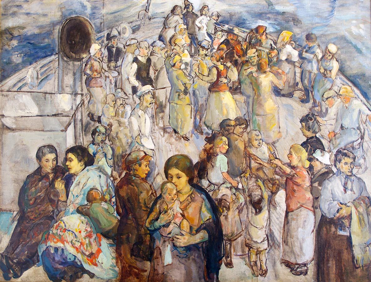 Immigrants on a boat