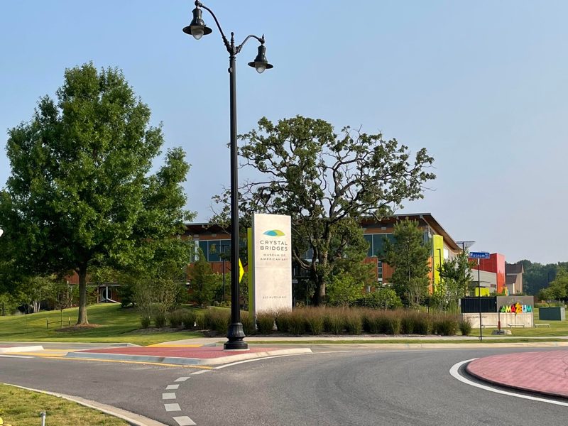 Hard surface trail near J street roundabout