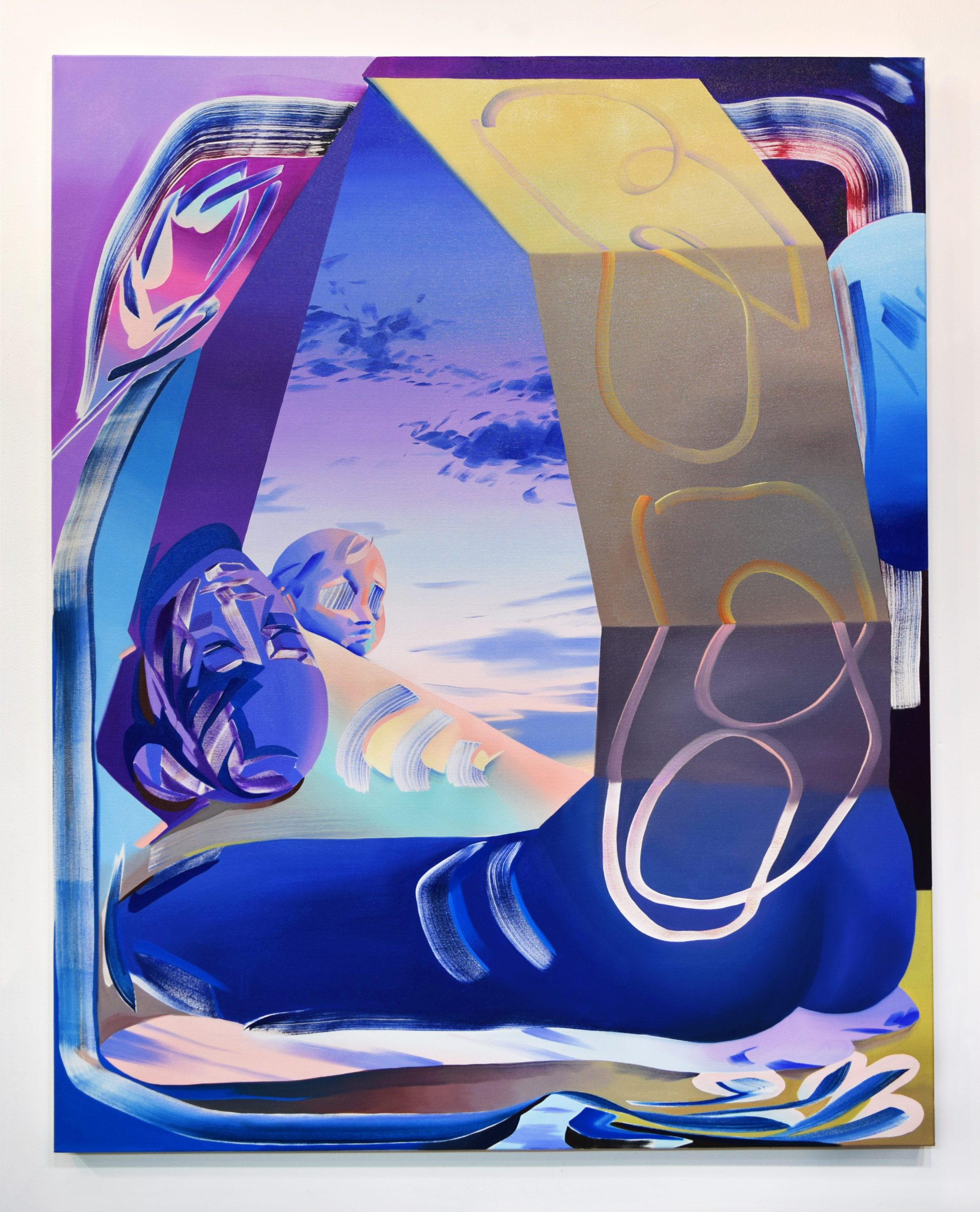 Karen Seapker, Tent Mama, 2019, oil on canvas, 60 in. × 48 in. × 1 1/2 in. (152.4 × 121.9 × 3.8 cm), courtesy of Zeitgeist Gallery.