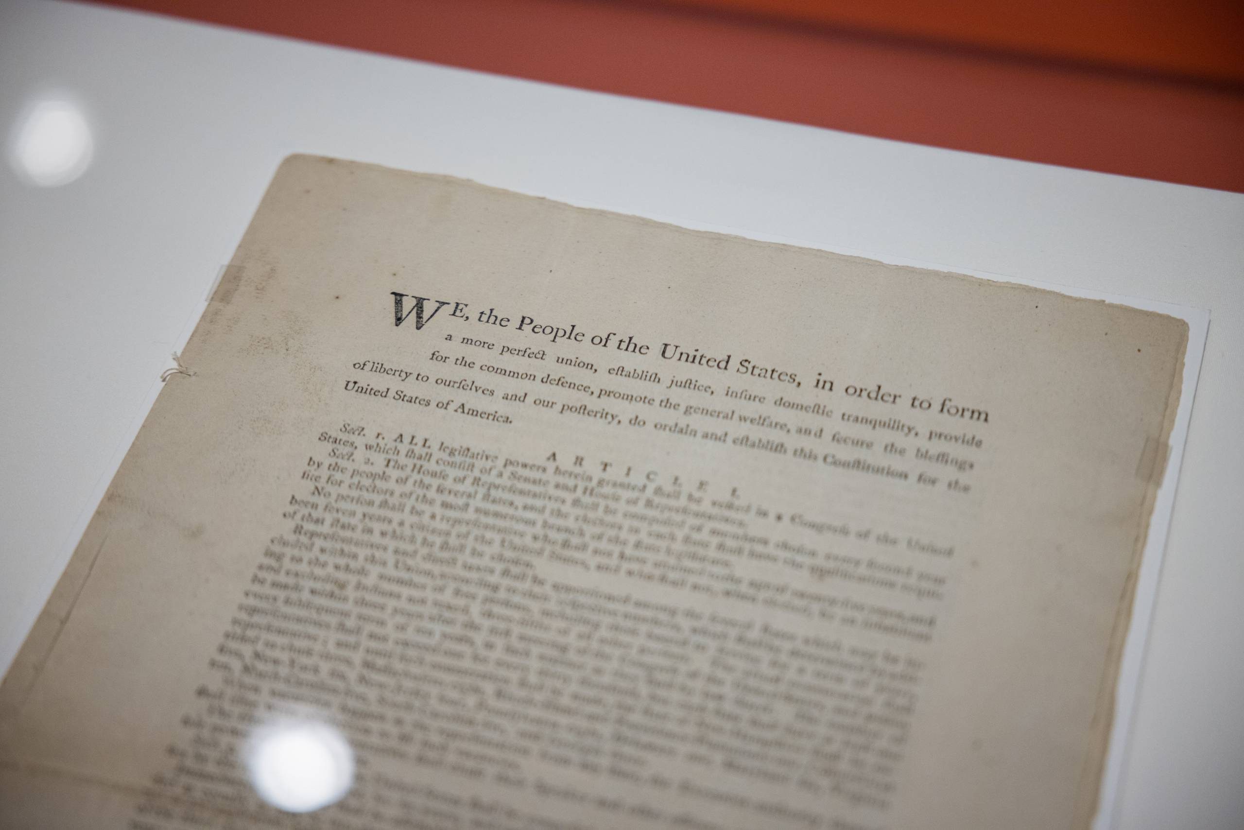 a close-up image of text from the US constitution