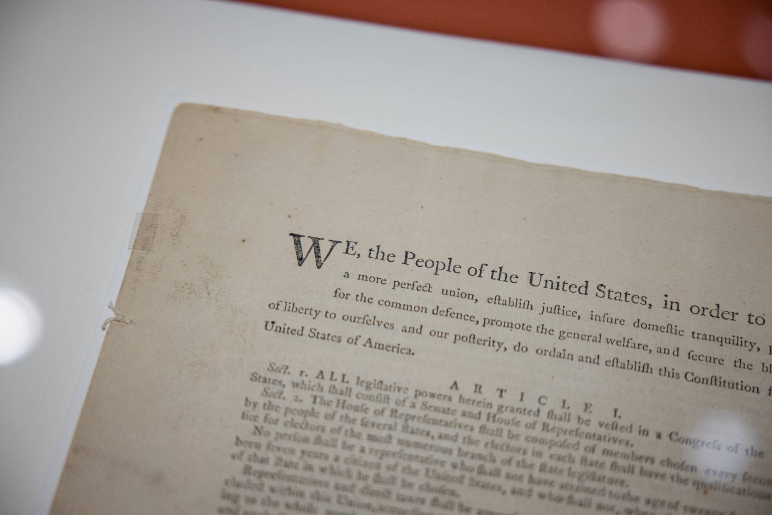 a close-up image of text from the US constitution