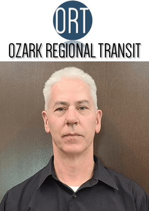 Joel Gardner headshot with Ozark Regional Transit logo above